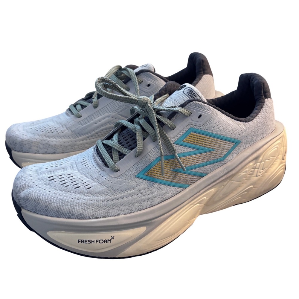 New Balance Fresh Foam X More v5 Grey Blue Running Shoes MMORLJ5 Mens 14 Wide 2E